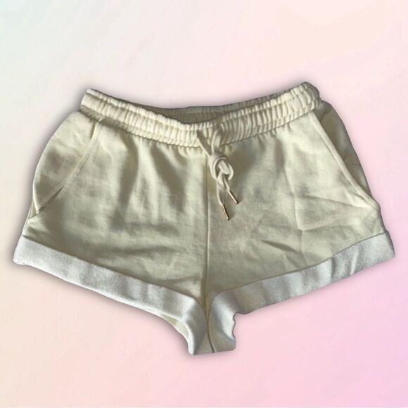 WeWoreWhat, Pale Pastel Yellow Rolled Hem Shorts - Picture 1 of 15